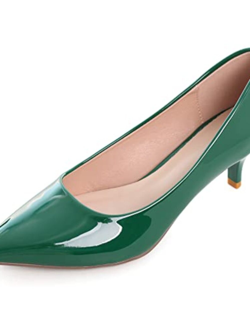 Womens Kitten Heel Pumps Lace Buckle Zip Low Heel Shoes